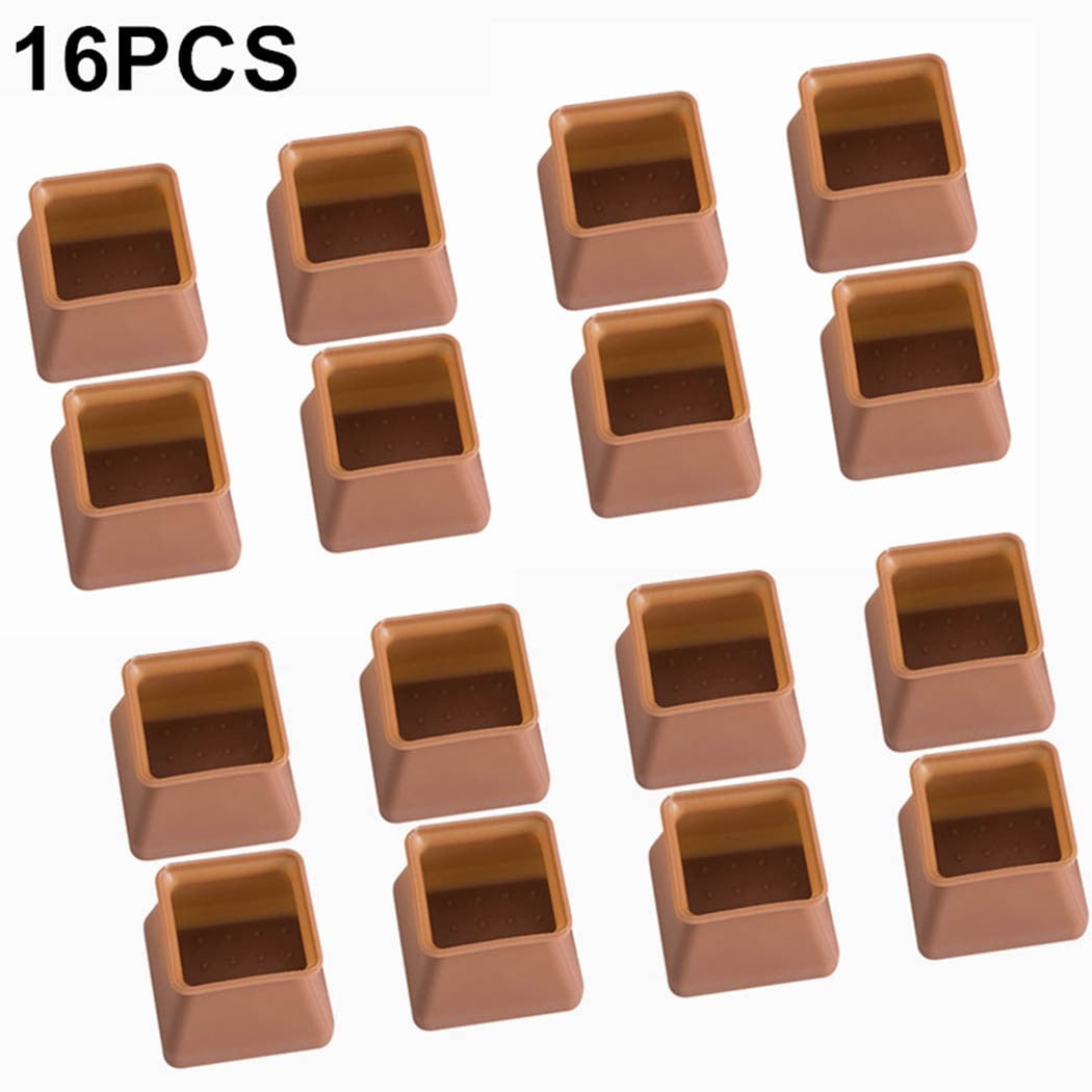 16 Pcs Upgraded Silicone Chair Legs Cap Felt Bottom Anti-Noise Pads Furniture Sofa Feet Anti-Slip Pad Wood Floor Protectors Mats 16Pcs - Image 1