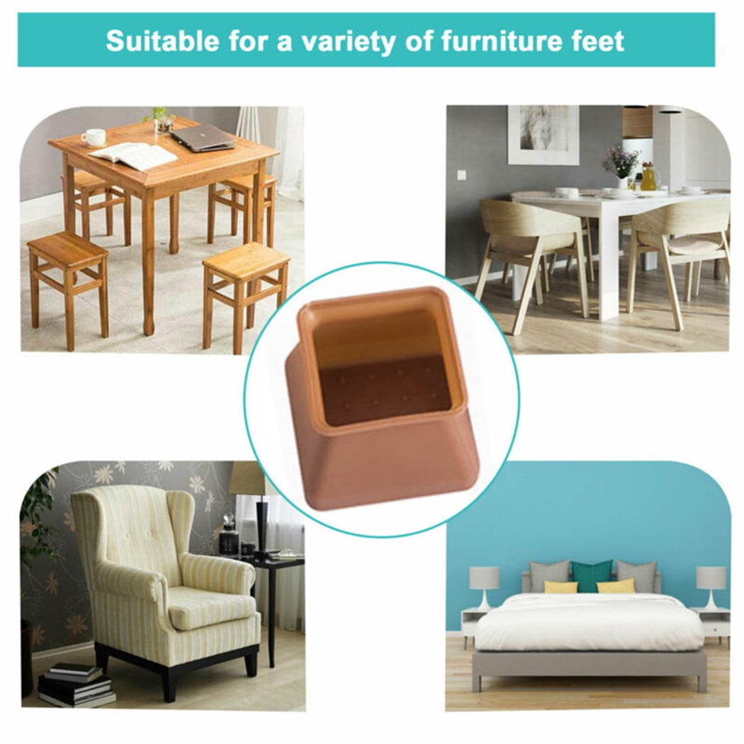 16 Pcs Upgraded Silicone Chair Legs Cap Felt Bottom Anti-Noise Pads Furniture Sofa Feet Anti-Slip Pad Wood Floor Protectors Mats 16Pcs - Image 8