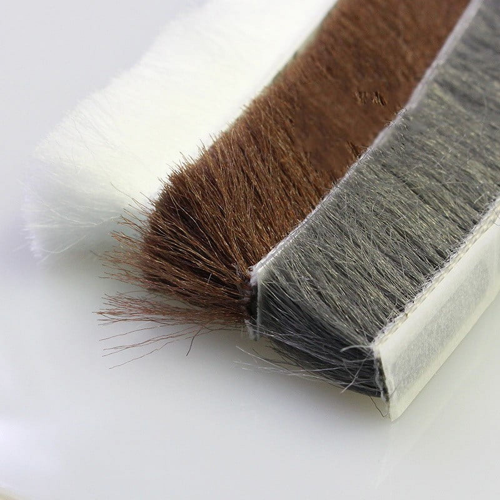 Decor Bottom Bristle Pile Seal Film Door Draught Excluder Brush Weather Strip 10M 5/9/15/23Mm Diy Home High Quality White 9×5Mm 9×15Mm Brown - Image 2