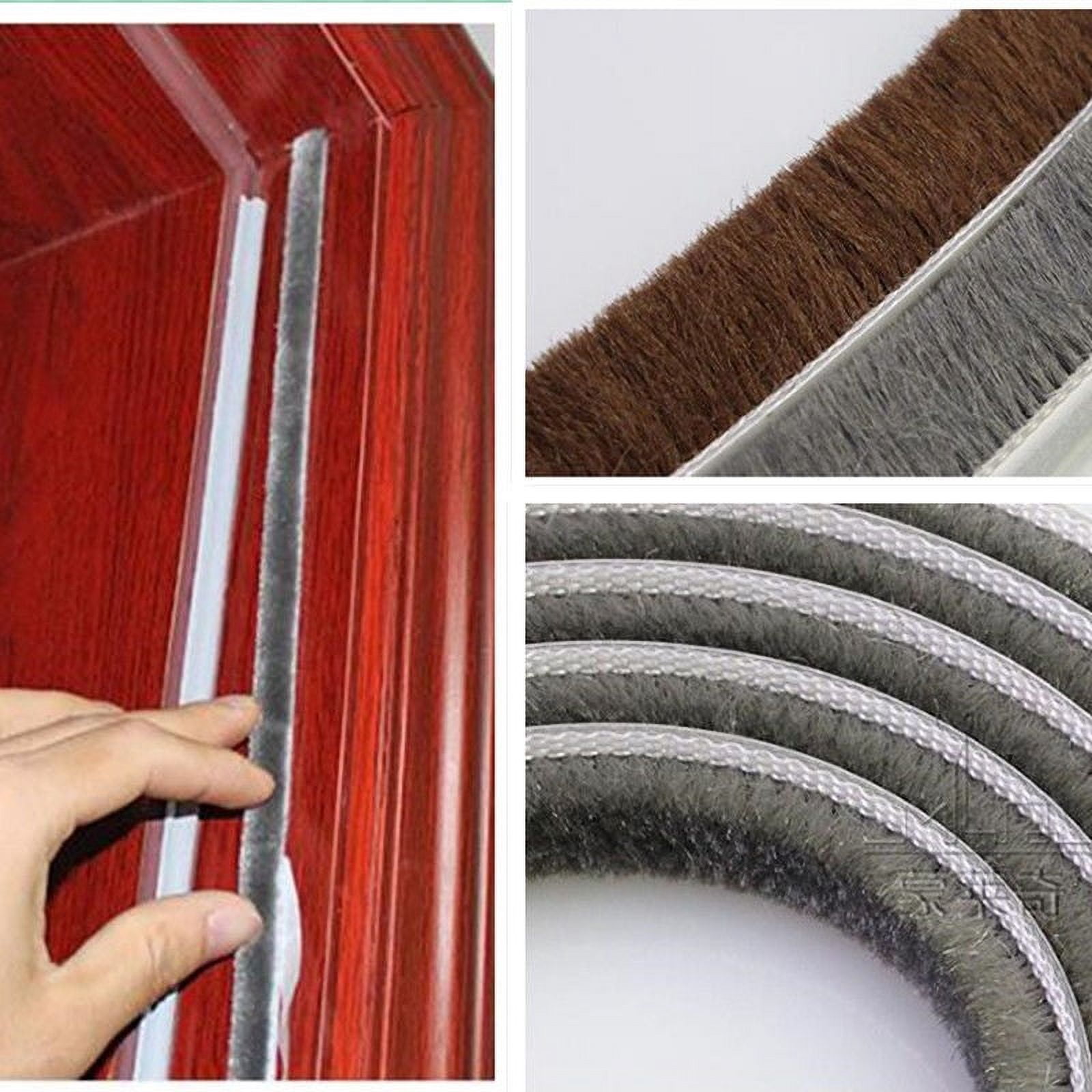 Decor Bottom Bristle Pile Seal Film Door Draught Excluder Brush Weather Strip 10M 5/9/15/23Mm Diy Home High Quality White 9×5Mm 9×9Mm Brown - Image 5
