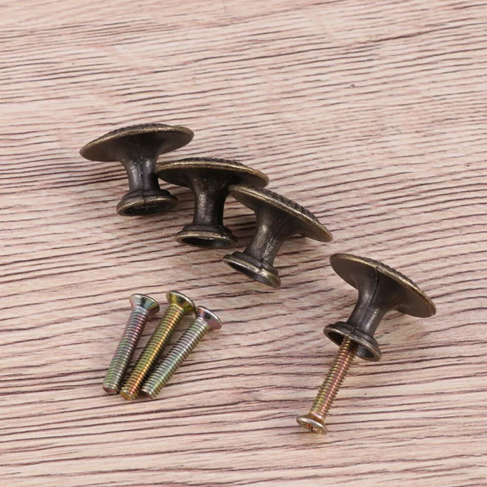 Antique Style Cabinet Knobs Set Of 4 Vintage Drawer Pulls Black Handles - Image 4
