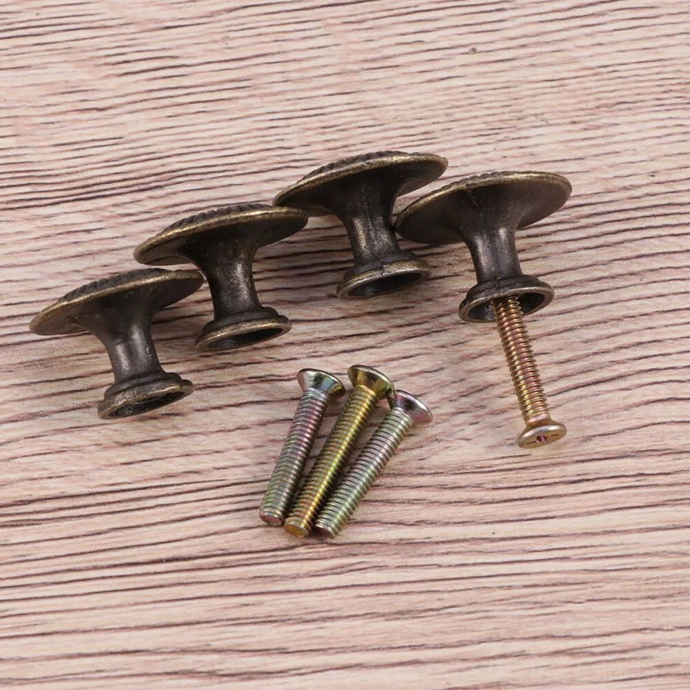 Antique Style Cabinet Knobs Set Of 4 Vintage Drawer Pulls Black Handles - Image 5
