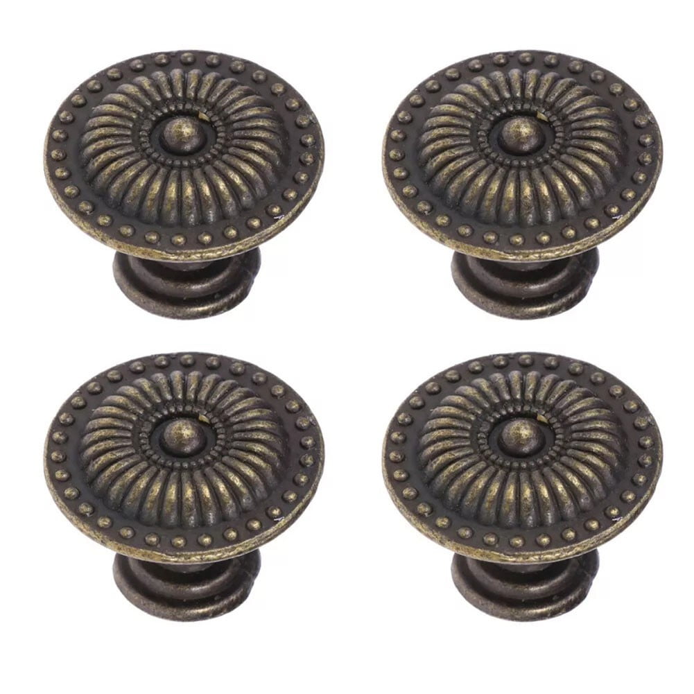 Antique Style Cabinet Knobs Set Of 4 Vintage Drawer Pulls Black Handles - Image 6