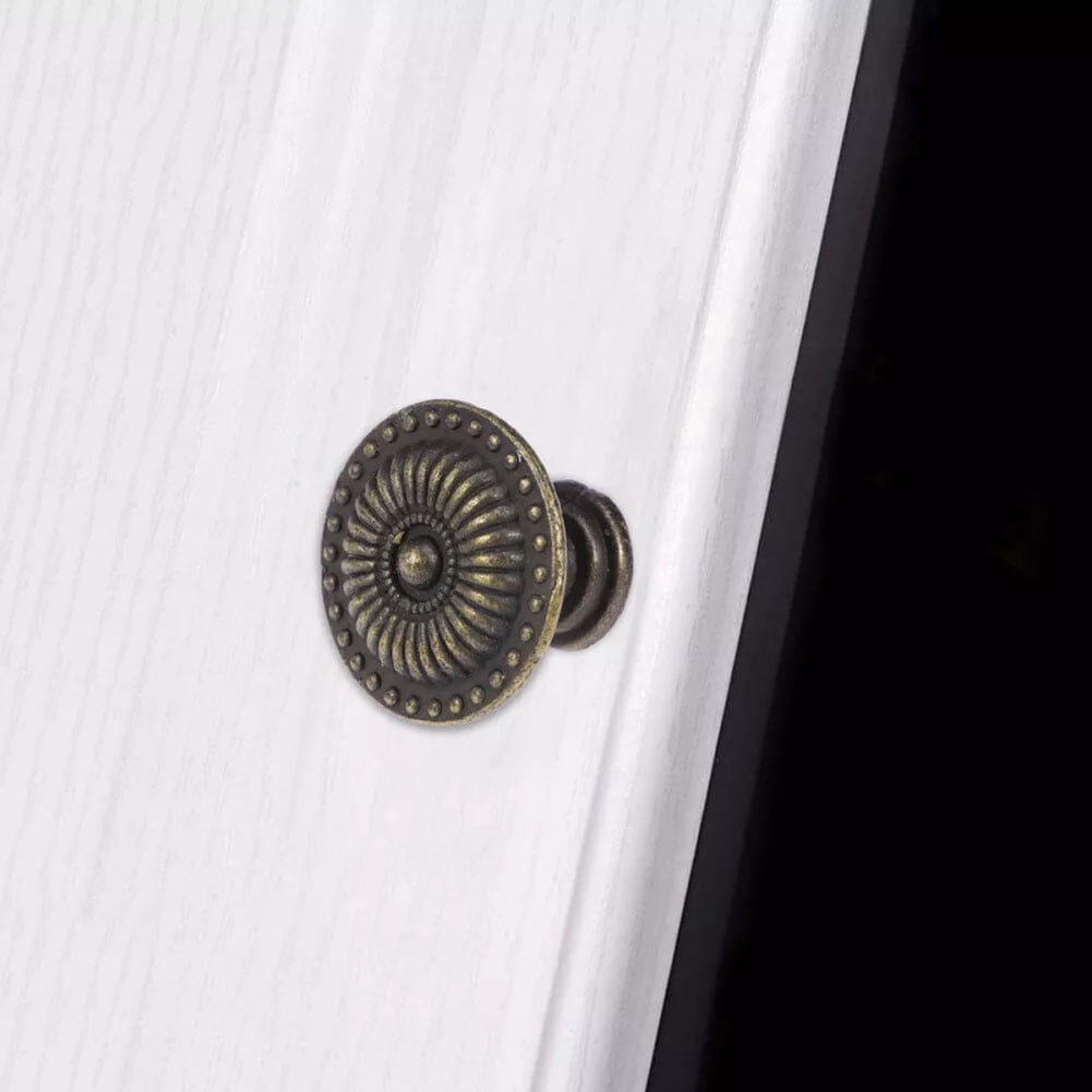 Antique Style Cabinet Knobs Set Of 4 Vintage Drawer Pulls Black Handles - Image 7