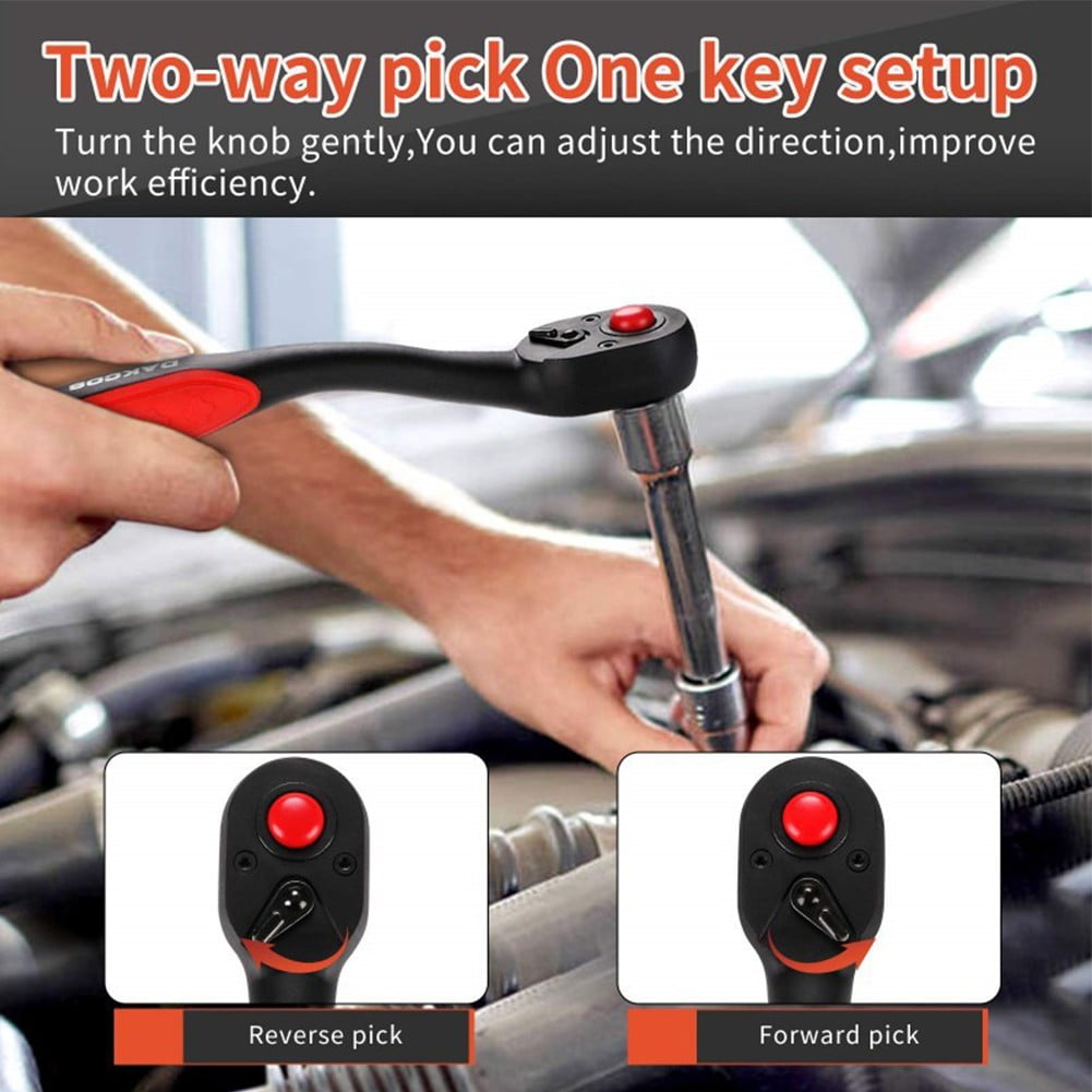 72 Tooth Ratchet Wrench Driver Quick-Release Socket Wrench 9.5Mm Fangkenuo 3Pcs - Image 5