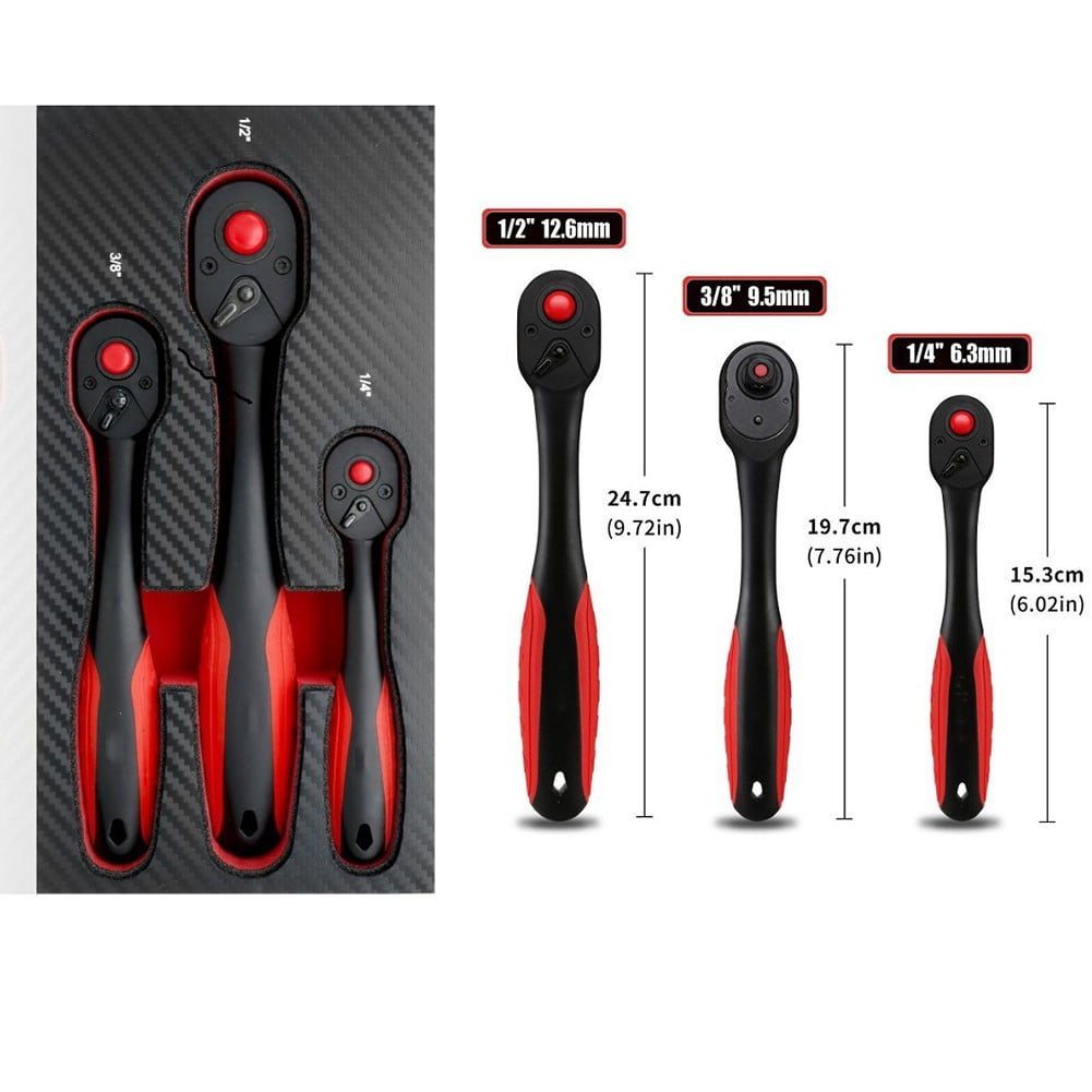 72 Tooth Ratchet Wrench Driver Quick-Release Socket Wrench 9.5Mm Fangkenuo 9.5Mm - Image 2