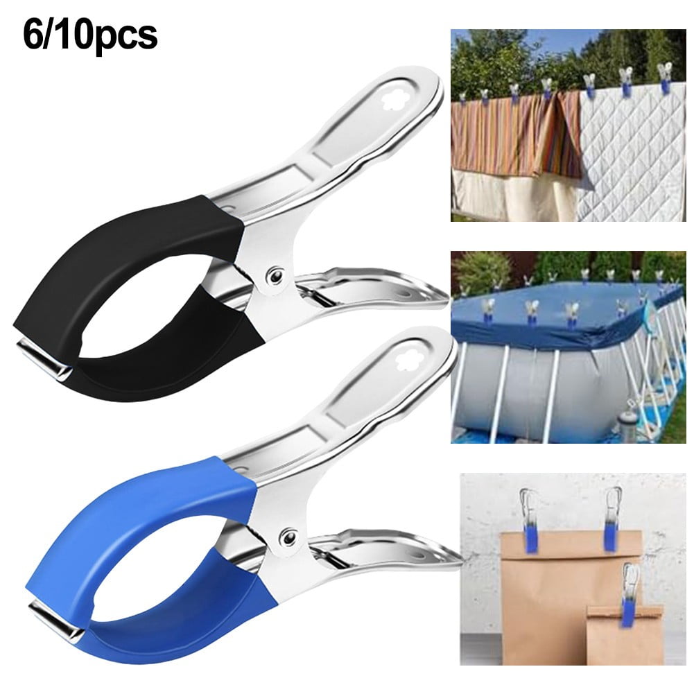 Windproof Pool Cover Clips 30Pcs For Above Ground And Hard Edged Pools-6Pcs Blue 6pcs black - Image 2
