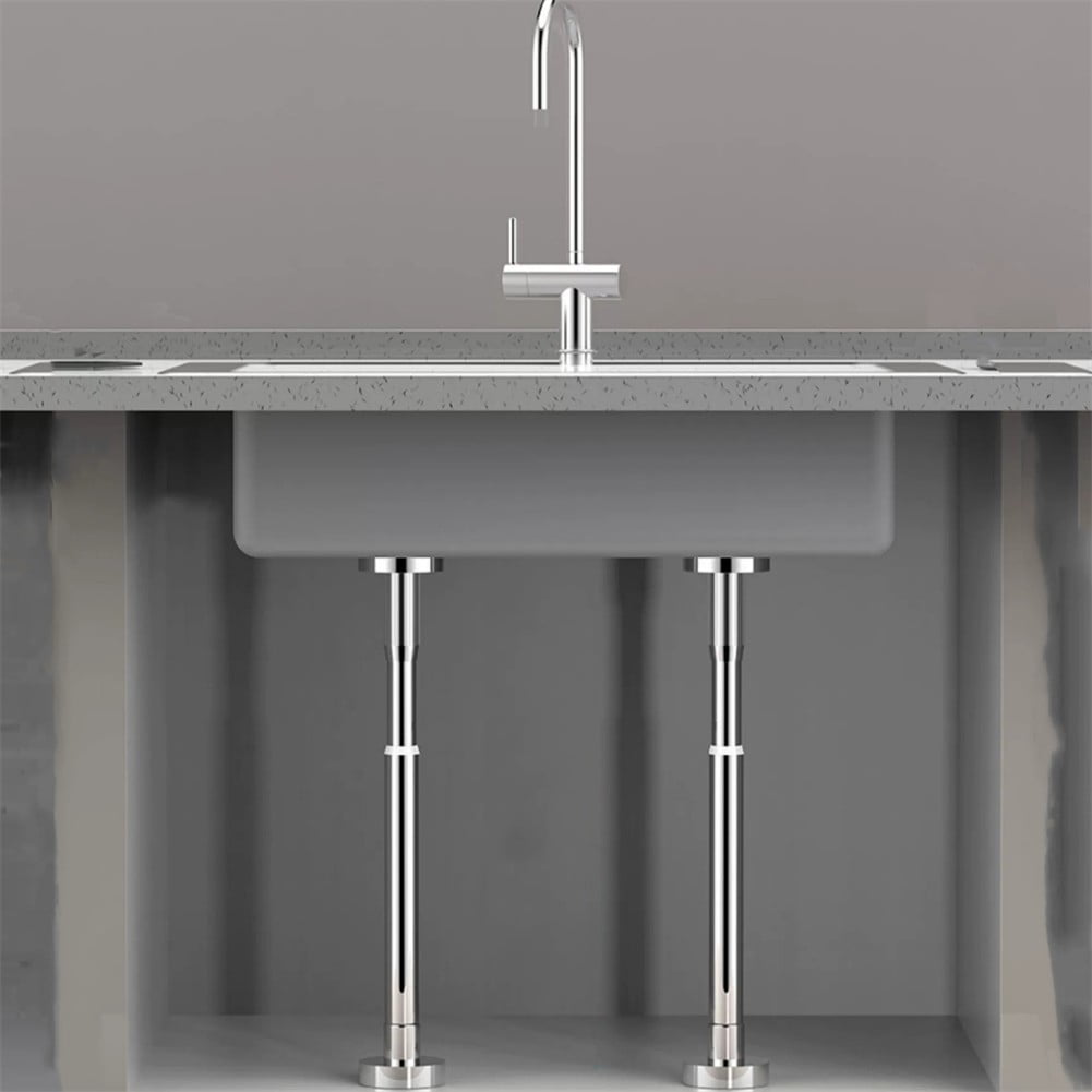 2Pcs Kitchen Sink Brackets Stainless Steel Adjustable Kitchen Sink Bracket Bottom installation Support Legs Kitchen Fixtures (50-80cm Silvery) 35-50cm Silvery - Image 5