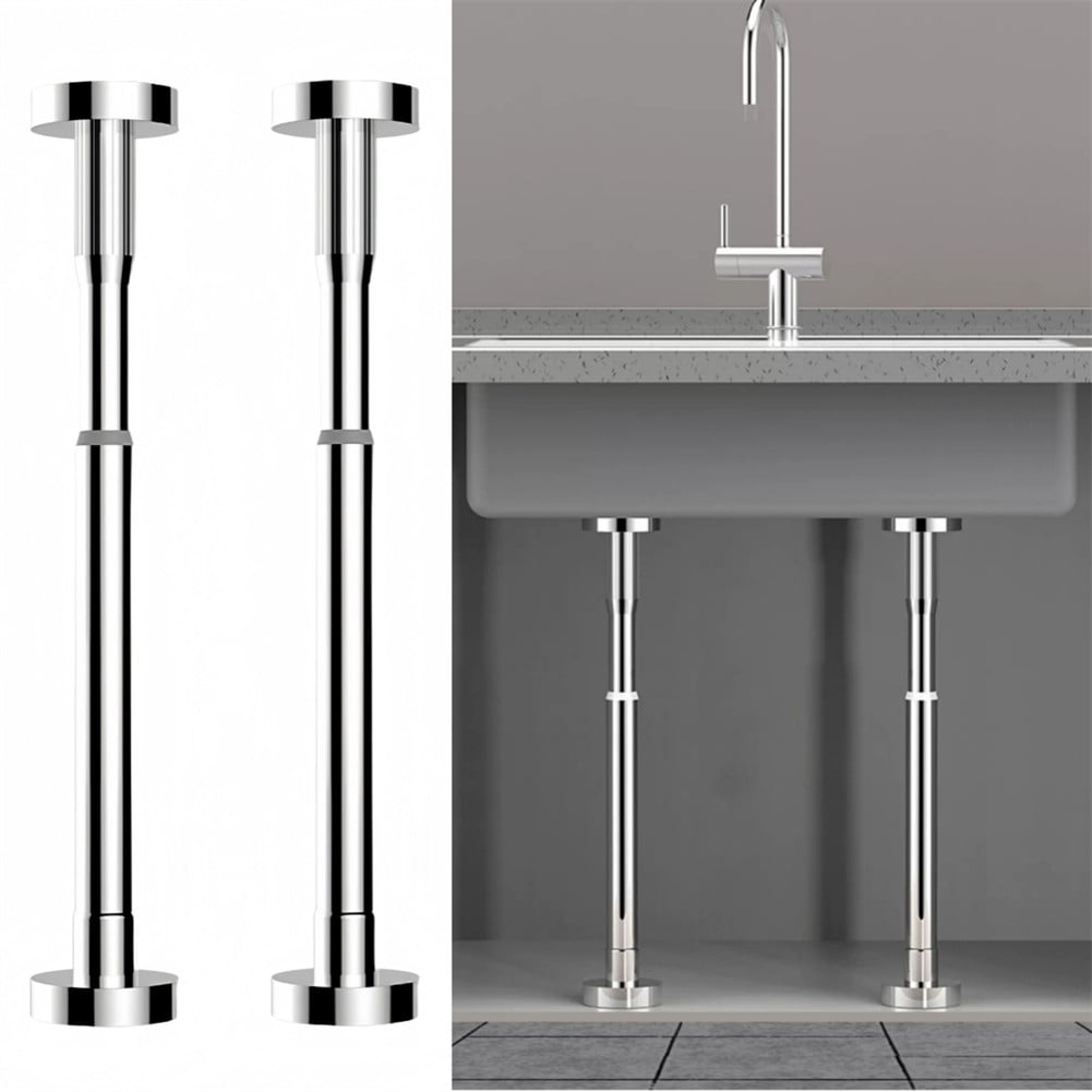 2Pcs Kitchen Sink Brackets Stainless Steel Adjustable Kitchen Sink Bracket Bottom installation Support Legs Kitchen Fixtures (50-80cm Silvery) 50-80cm Silvery - Image 5