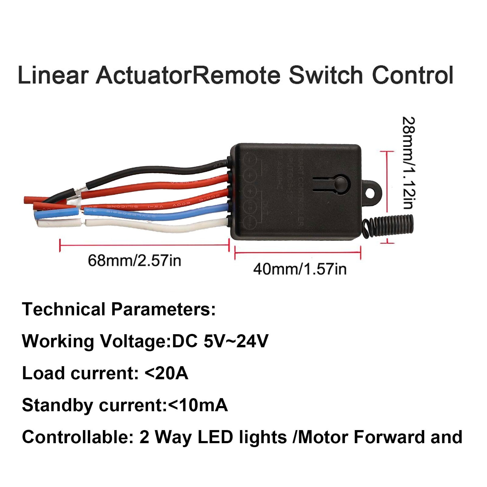 GLFS Forward Reverse Remote Switch Linear Actuator 12V Remote Switch DC5-24V 20A Relay 2 Way Wireless Switch For Motor - Image 5