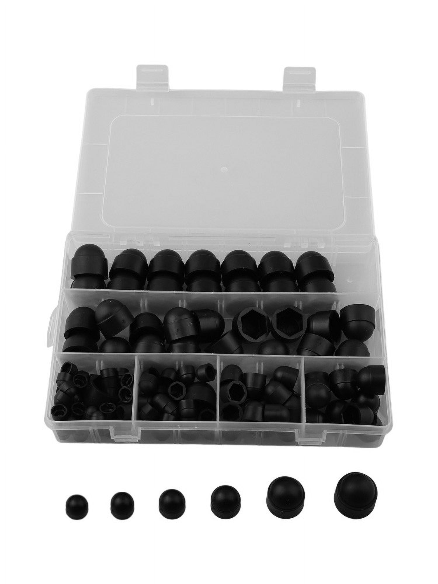 GLFS 145pcs Protective Cap for Screws Hexagonal Cover Cap Black for Nuts Screws Bolts - Image 8