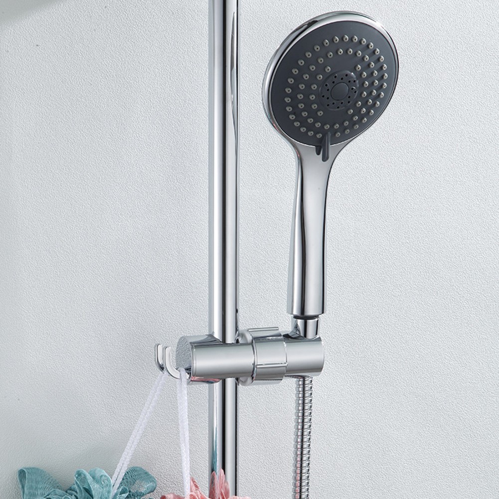Adjustable Shower Head Holder With 2 Hooks Rotatable Handheld Shower Head Bracket For 16-27Mm Slide Rod Bathroom Accessories \ufeff Smile Home - Image 3