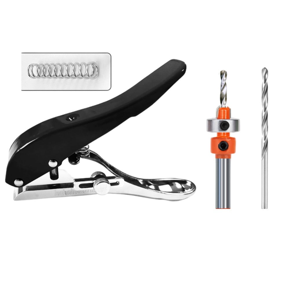 Hole Punch And Countersunk Drill Set For Paper Punching Edge Strip Puncher Countersink Drill Kit Adjustable Depth Tools Parts - Image 2