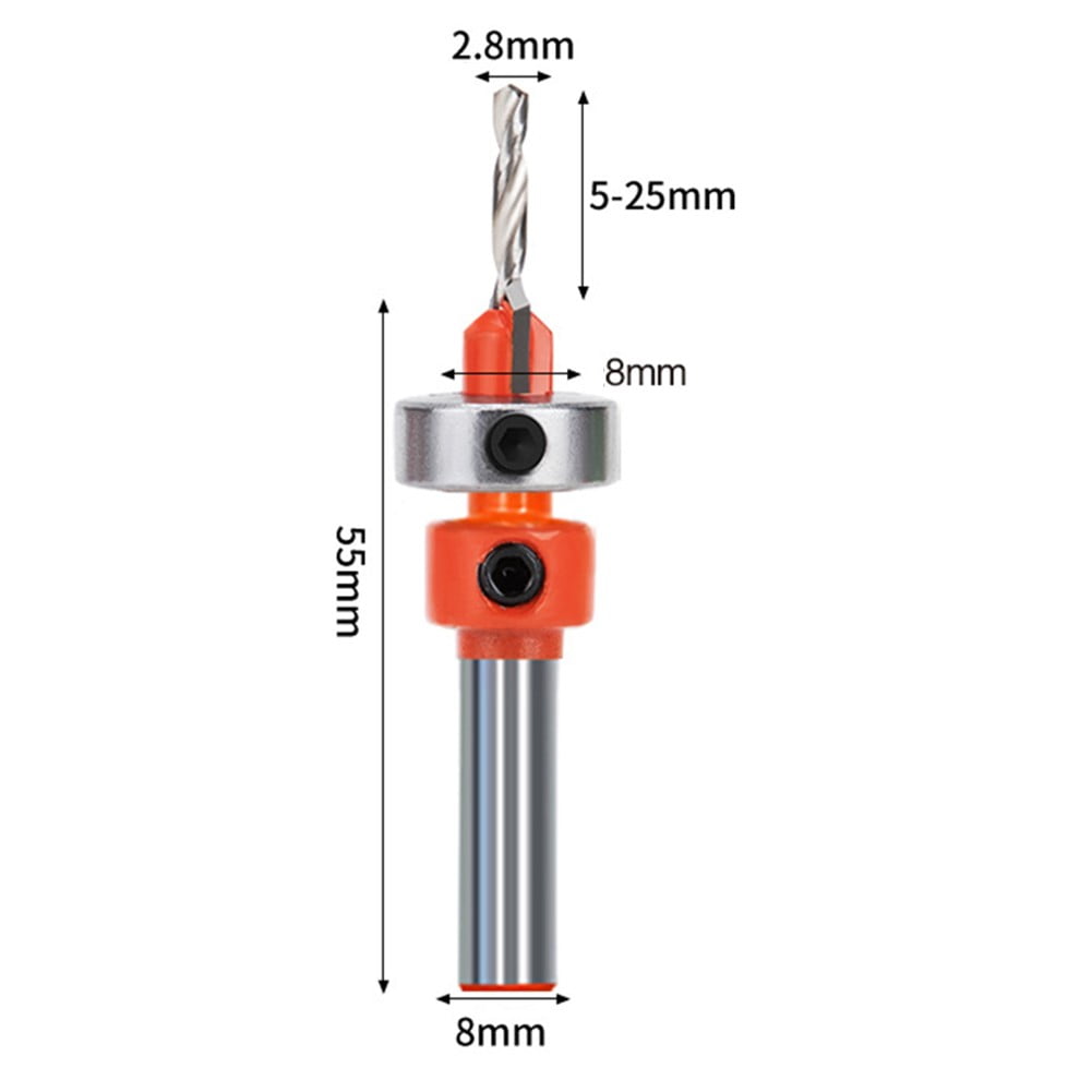 Hole Punch And Countersunk Drill Set For Paper Punching Edge Strip Puncher Countersink Drill Kit Adjustable Depth Tools Parts - Image 3
