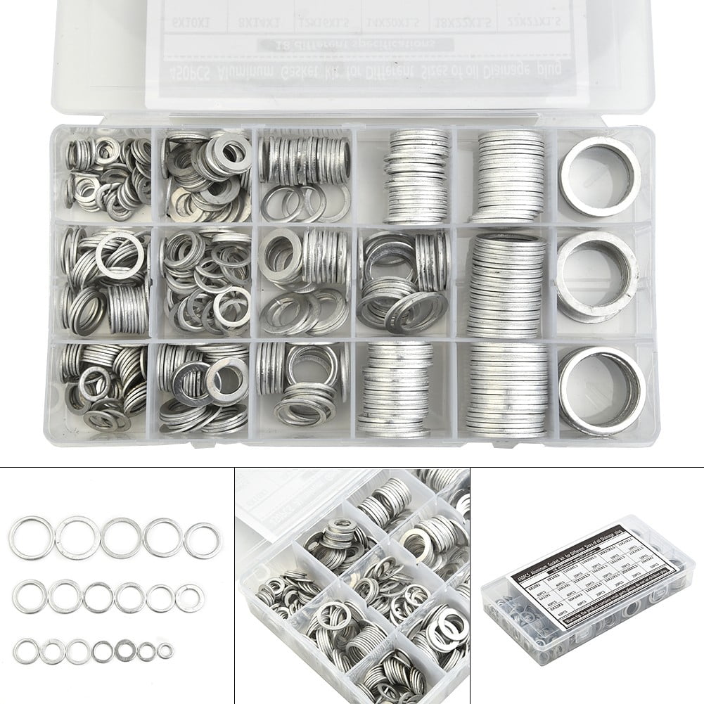 18Sizes 450Pcs Car Engine Oil Drains Plug Aluminum Washer Gasket Nut Bolt Set Sealing Ring O Rings Kit Set Smile Home - Image 4