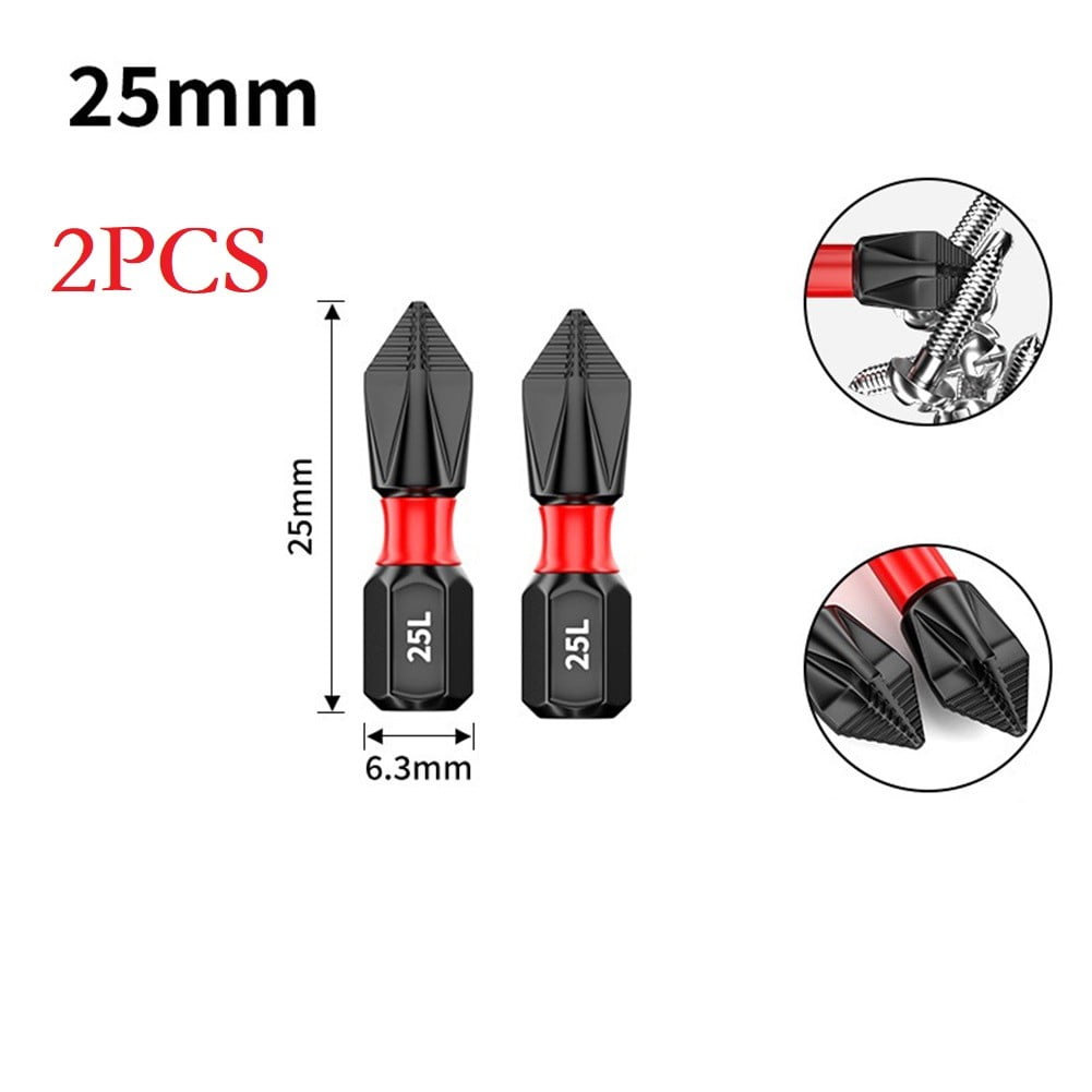 2/6Pcs 25-150Mm Non-Slip Screwdriver Bits Ph2 Magnetic Batch Cross Screw Electric Tips Head Cross Screwdriver Drill Bit Tool Set 2Pcs 25Mm Smile Home 2Pcs 25Mm - Image 4