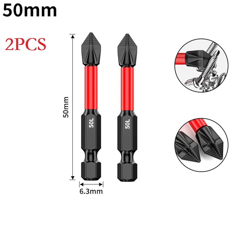2/6Pcs 25-150Mm Non-Slip Screwdriver Bits Ph2 Magnetic Batch Cross Screw Electric Tips Head Cross Screwdriver Drill Bit Tool Set 2Pcs 25Mm Smile Home 2Pcs 50Mm - Image 4