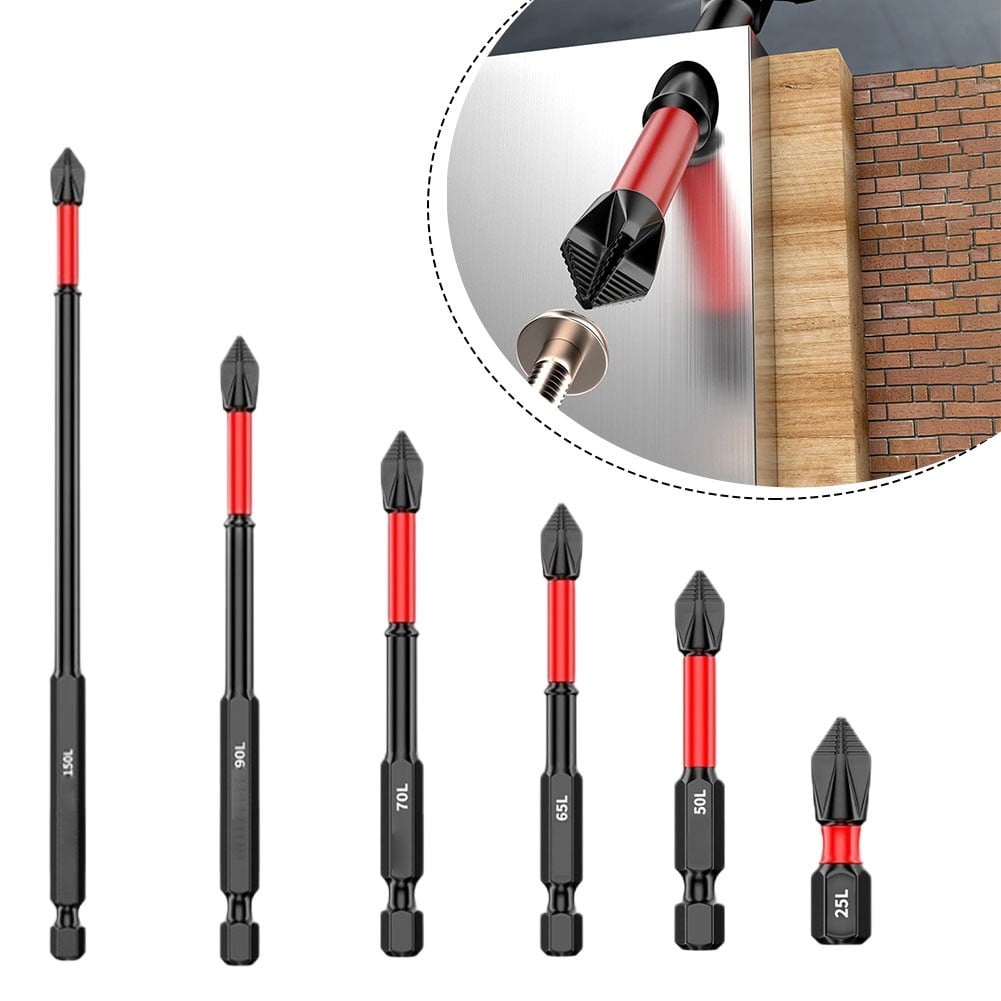 2/6Pcs 25-150Mm Non-Slip Screwdriver Bits Ph2 Magnetic Batch Cross Screw Electric Tips Head Cross Screwdriver Drill Bit Tool Set 2Pcs 25Mm Smile Home 2Pcs 65Mm - Image 1