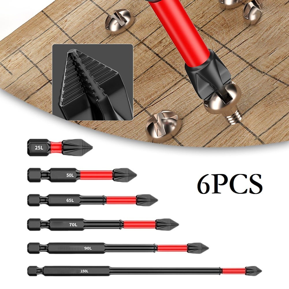 2/6Pcs 25-150Mm Non-Slip Screwdriver Bits Ph2 Magnetic Batch Cross Screw Electric Tips Head Cross Screwdriver Drill Bit Tool Set 2Pcs 25Mm Smile Home 2Pcs 65Mm - Image 2
