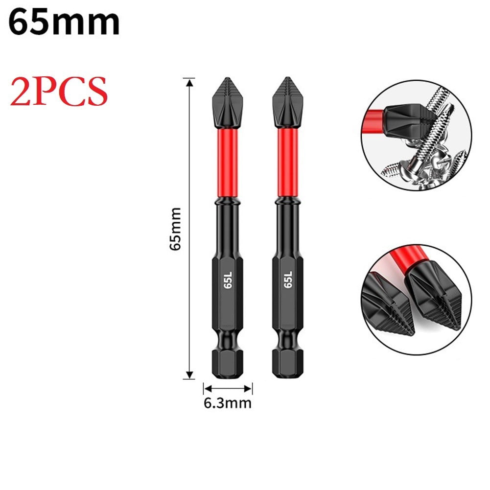 2/6Pcs 25-150Mm Non-Slip Screwdriver Bits Ph2 Magnetic Batch Cross Screw Electric Tips Head Cross Screwdriver Drill Bit Tool Set 2Pcs 25Mm Smile Home 2Pcs 65Mm - Image 4