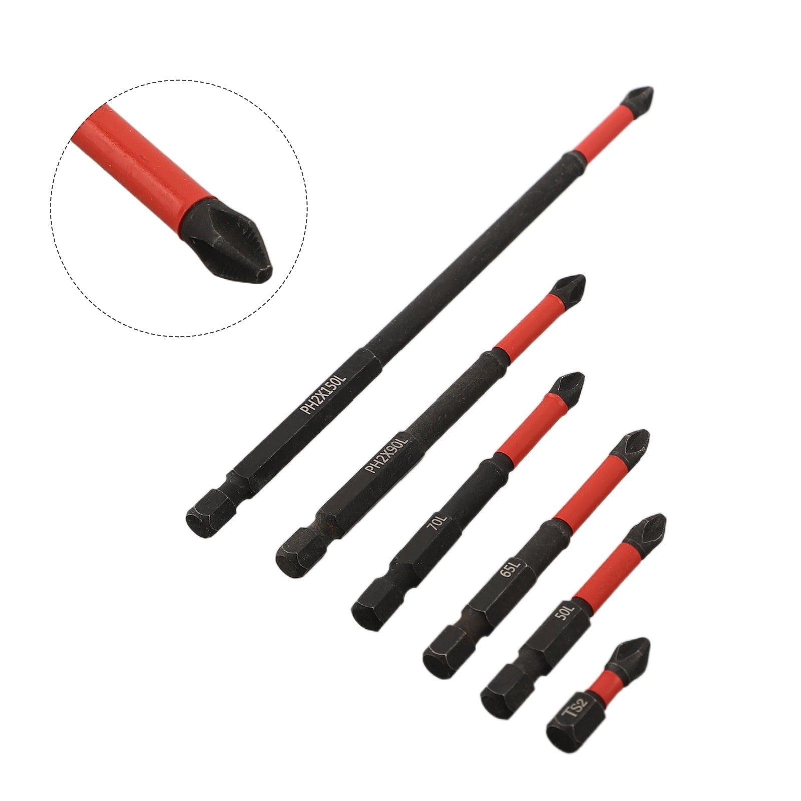 2/6Pcs 25-150Mm Non-Slip Screwdriver Bits Ph2 Magnetic Batch Cross Screw Electric Tips Head Cross Screwdriver Drill Bit Tool Set 2Pcs 25Mm Smile Home 6Pcs - Image 2