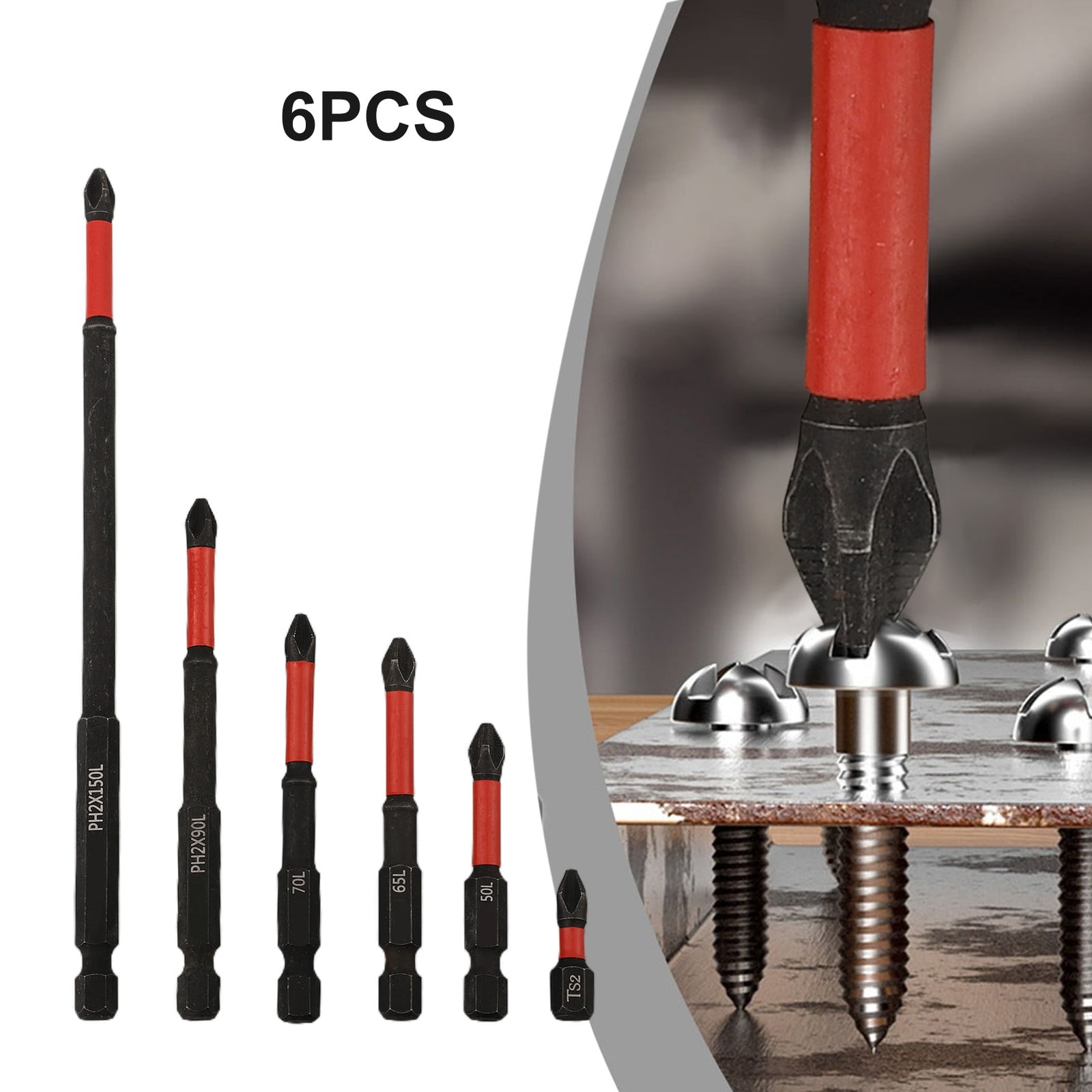 2/6Pcs 25-150Mm Non-Slip Screwdriver Bits Ph2 Magnetic Batch Cross Screw Electric Tips Head Cross Screwdriver Drill Bit Tool Set 2Pcs 25Mm Smile Home 6Pcs - Image 8