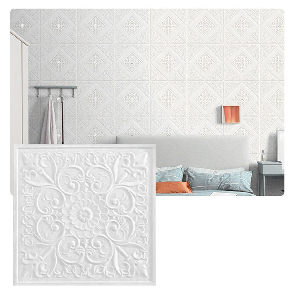 1PC 1/10pc 3D Tile Brick Wall Sticker Self-adhesive Foam Panel Stickers Living Room Bedroom Ceiling Wall Stickers Home Decoration Smile Home - Image 2