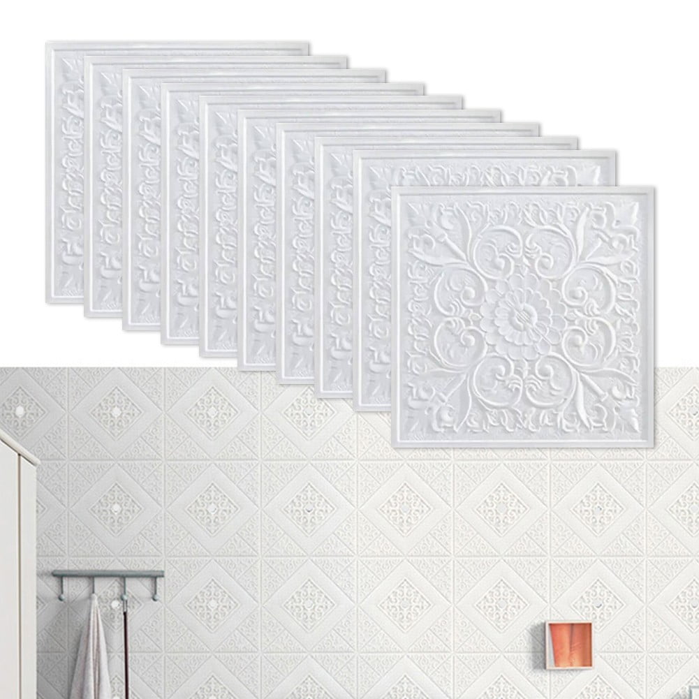 1PC 1/10pc 3D Tile Brick Wall Sticker Self-adhesive Foam Panel Stickers Living Room Bedroom Ceiling Wall Stickers Home Decoration Smile Home - Image 4