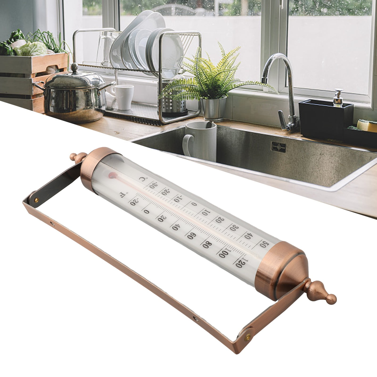 10 Inch Outdoor Wall Mounted Thermometer Garden Terrace Exterior Greenhouse Sun Terrace Measurement Tool Smile Home - Image 3