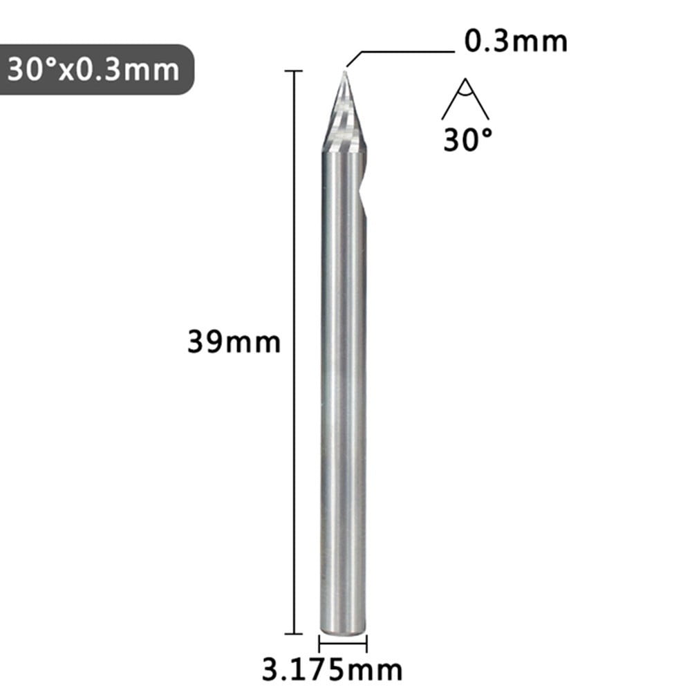 Engraving Bit 3.175Mm Shank V Shape Carving Bits 20-60 Degrees Carbide Cnc Router Bit Tipped 0.1Mm 0.2Mm 0.3Mm Milling Cutter 30Dx0.3 Smile Home 30Dx0.3 - Image 4