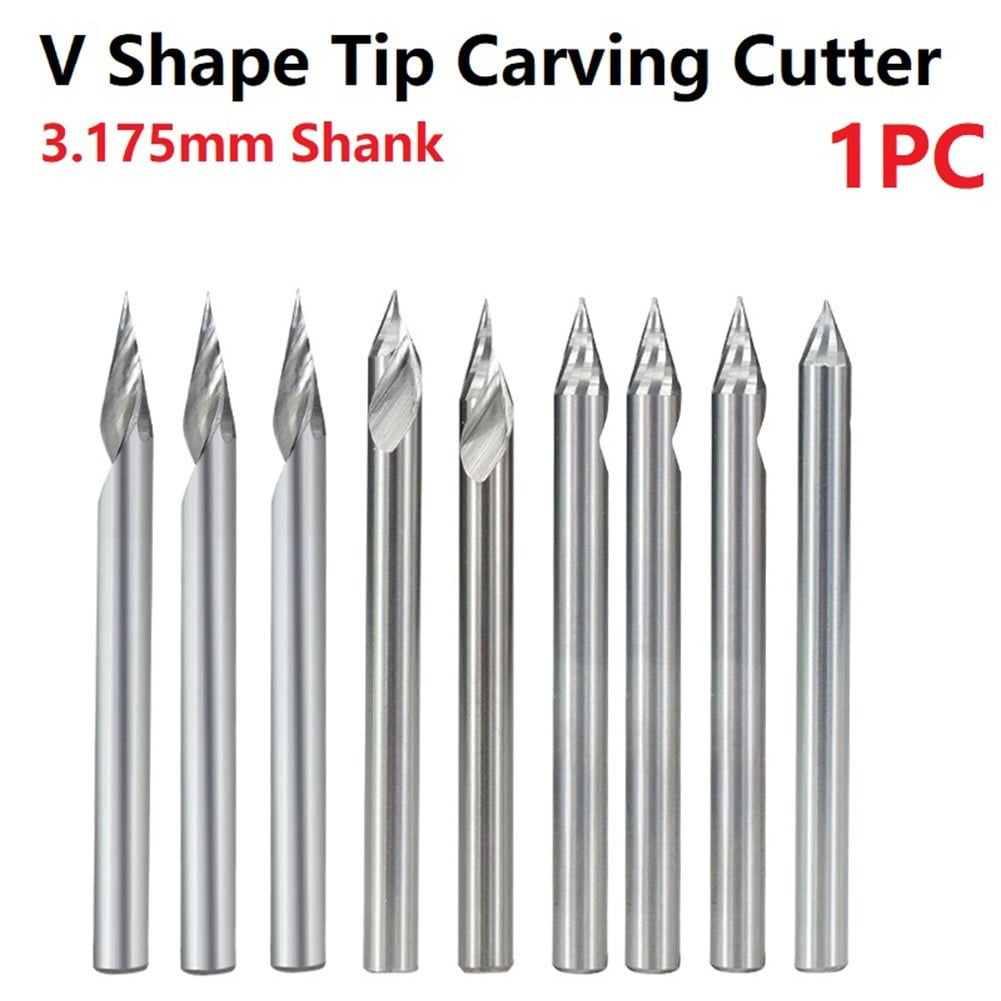 Engraving Bit 3.175Mm Shank V Shape Carving Bits 20-60 Degrees Carbide Cnc Router Bit Tipped 0.1Mm 0.2Mm 0.3Mm Milling Cutter 30Dx0.3 Smile Home 45Dx0.2 - Image 5