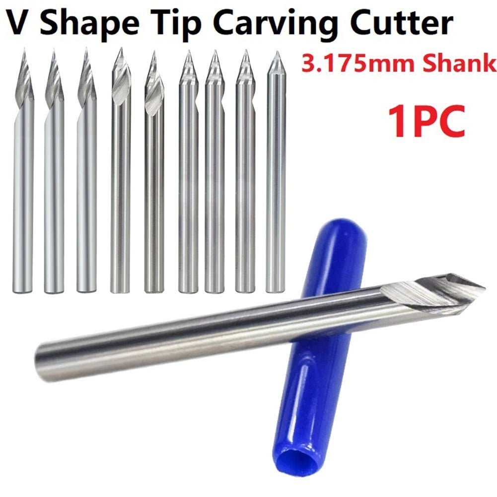 Engraving Bit 3.175Mm Shank V Shape Carving Bits 20-60 Degrees Carbide Cnc Router Bit Tipped 0.1Mm 0.2Mm 0.3Mm Milling Cutter 30Dx0.3 Smile Home 60Dx0.2 - Image 5