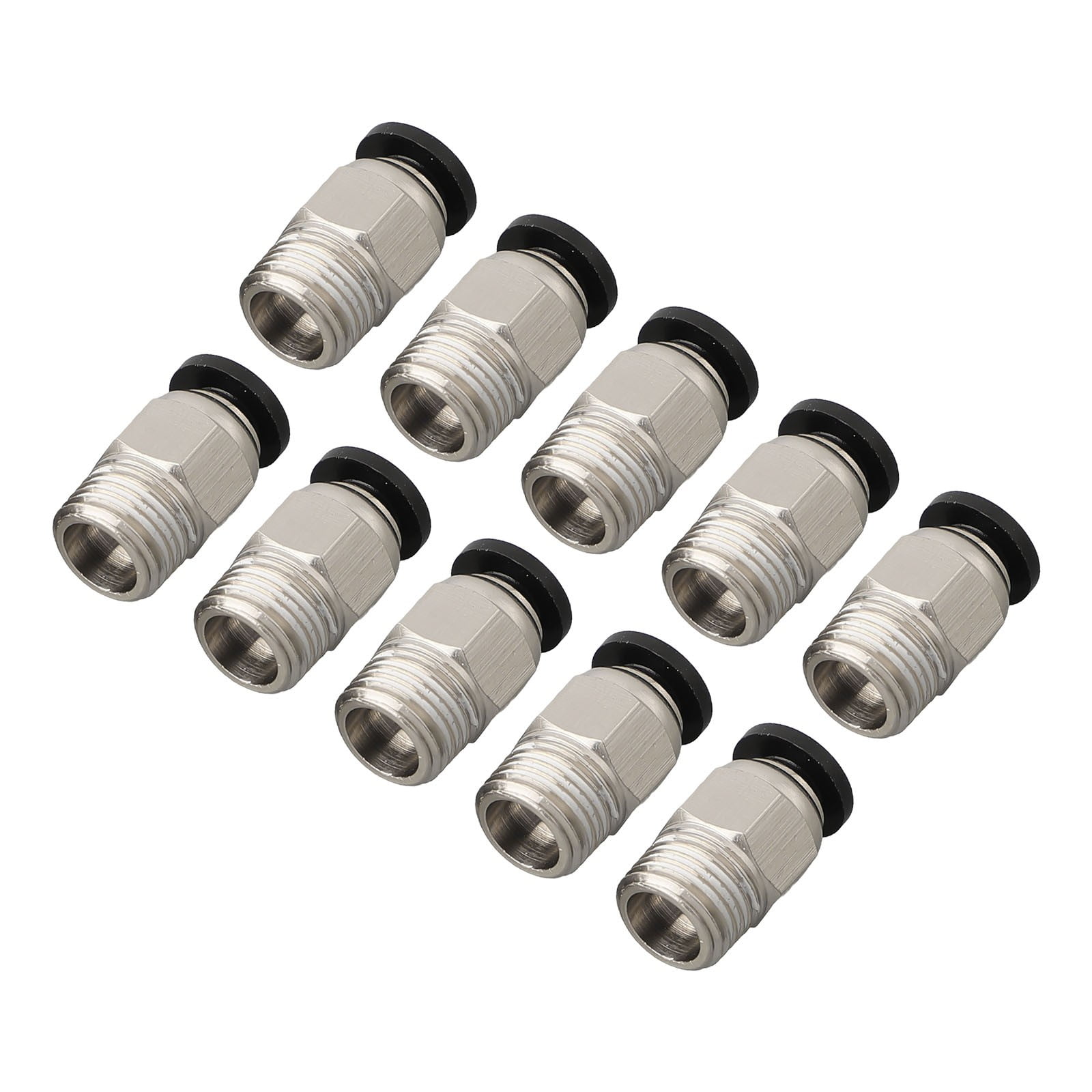 10Pcs Pc4-M10 External Thread Straight Pneumatic Connector Stainless Steel Ptfe Tube Push In Quick Fitting Connectors Extruders Smile Home - Image 3