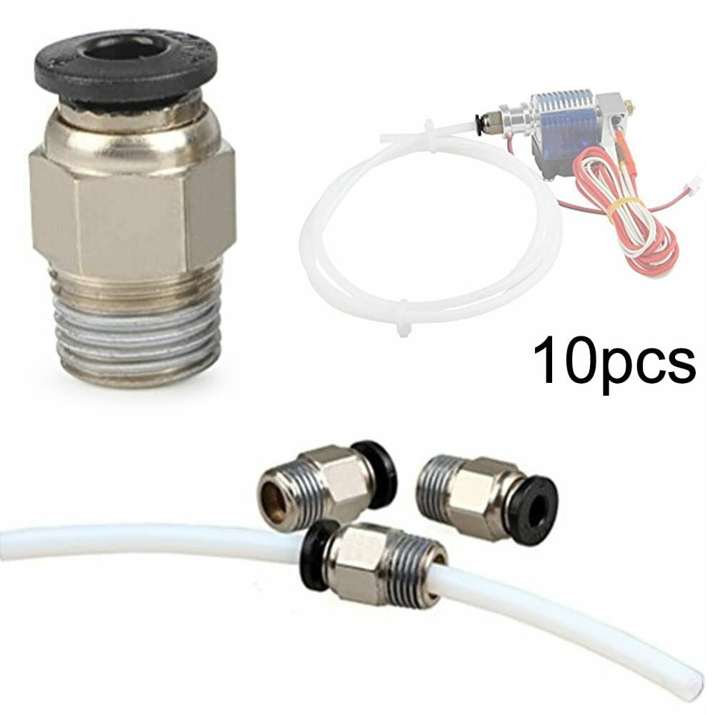 10Pcs Pc4-M10 External Thread Straight Pneumatic Connector Stainless Steel Ptfe Tube Push In Quick Fitting Connectors Extruders Smile Home - Image 8