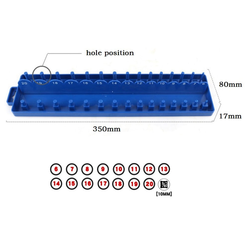 Practical Socket Storage Organizer Tool Organizer Wrench 3/8 Inch Sleeve Bracket Metric Socket Tray Rack Holder Smile Home - Image 8