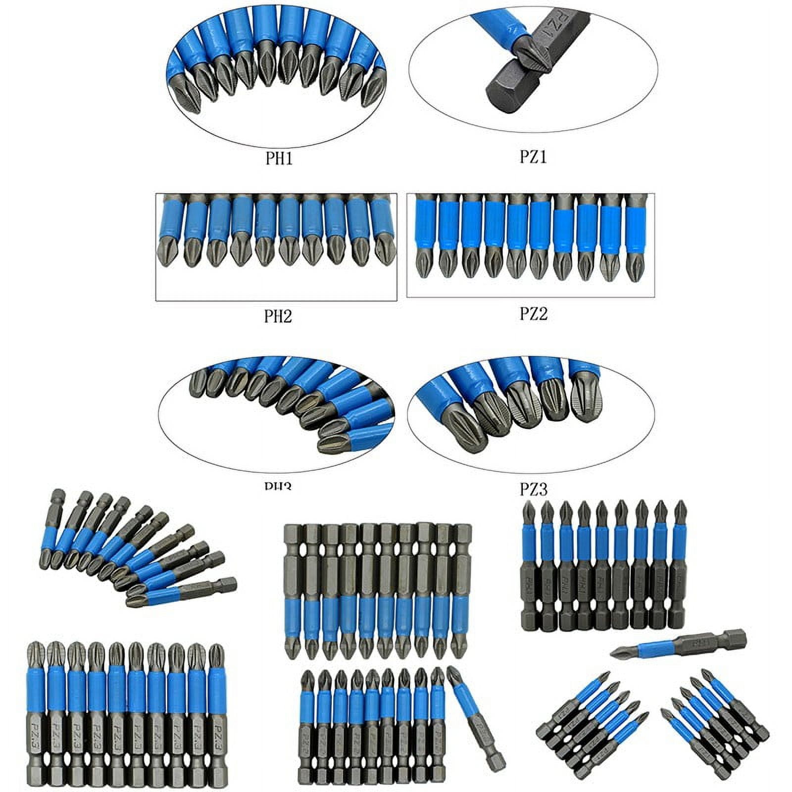 10Pcs Magnetic Anti Skid Electric Screwdriver Bits Alloy Steel 50Mm Cross Screw Driver Tools Set Ph1 Ph2 Ph3 Pz1 Pz2 Pz3 Pz1 Smile Home Pz1 - Image 1