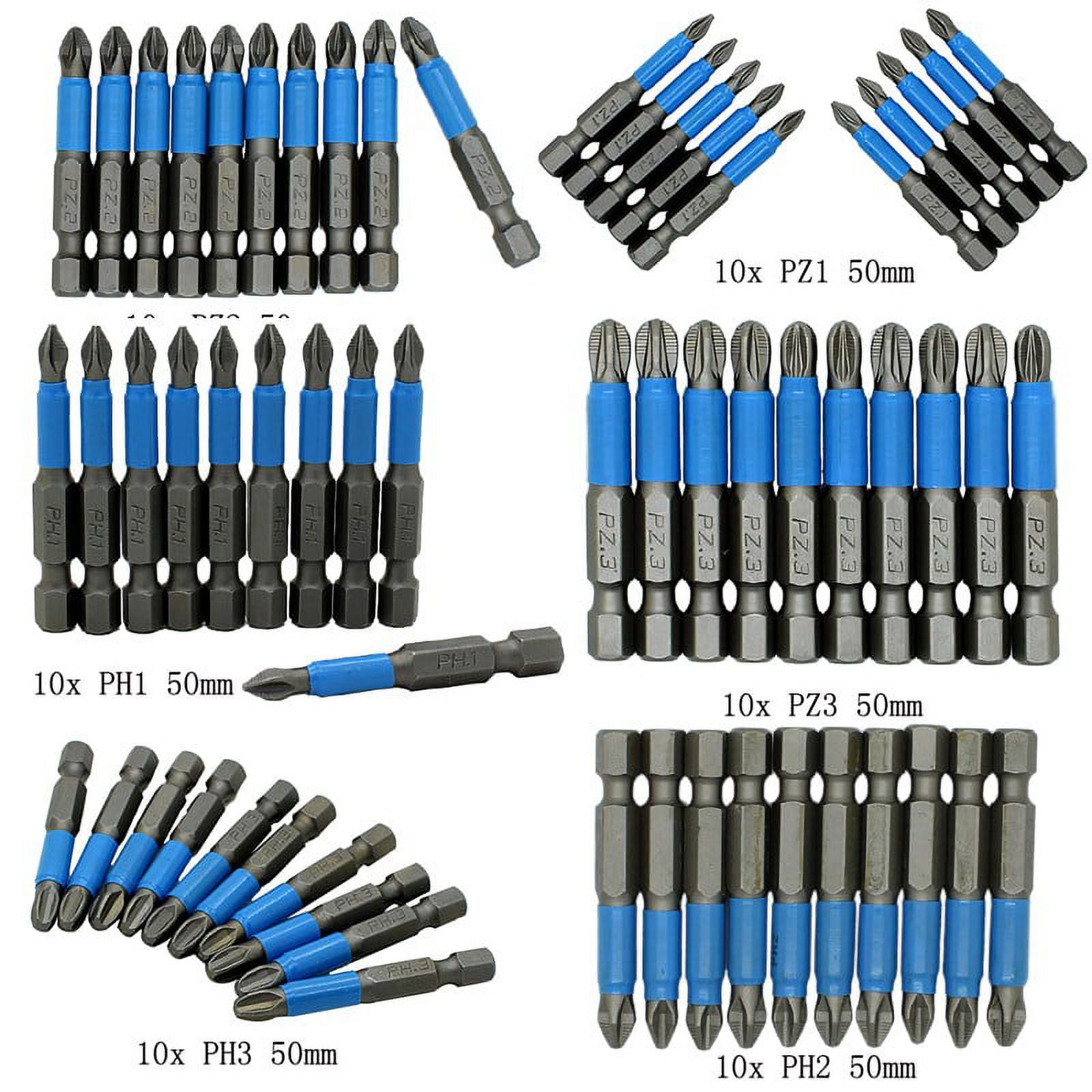10Pcs Magnetic Anti Skid Electric Screwdriver Bits Alloy Steel 50Mm Cross Screw Driver Tools Set Ph1 Ph2 Ph3 Pz1 Pz2 Pz3 Pz1 Smile Home Pz1 - Image 5