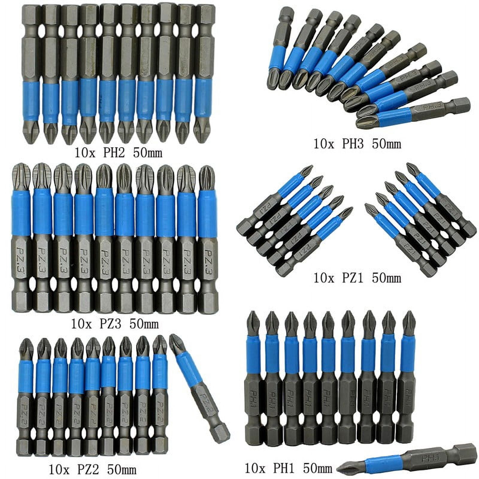 10Pcs Magnetic Anti Skid Electric Screwdriver Bits Alloy Steel 50Mm Cross Screw Driver Tools Set Ph1 Ph2 Ph3 Pz1 Pz2 Pz3 Pz1 Smile Home Pz2 - Image 5