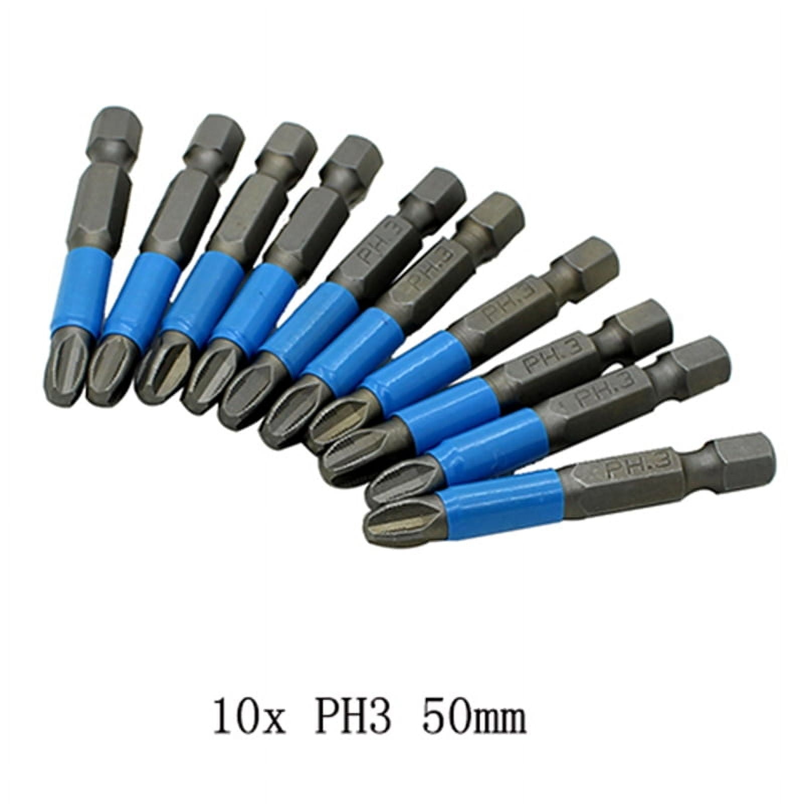 10Pcs Magnetic Anti Skid Electric Screwdriver Bits Alloy Steel 50Mm Cross Screw Driver Tools Set Ph1 Ph2 Ph3 Pz1 Pz2 Pz3 Pz1 Smile Home Ph3 - Image 4