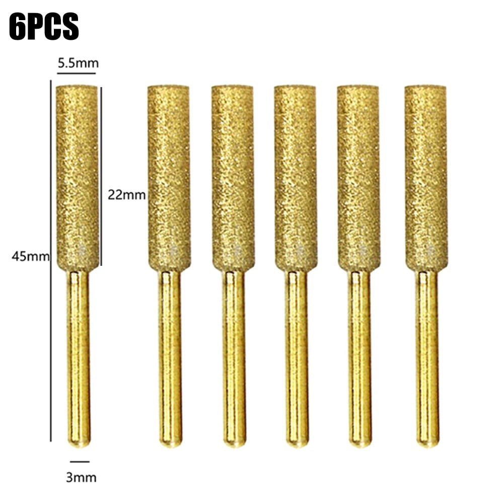 6Pcs Chainsaw Sharpener Grinding Stone File 4/4.8/5.5Mm Chains Saw Sharpening Chainsaw Stone File Chainsaw Ener Burr Power Tools 5.5Mm Smile Home - Image 4