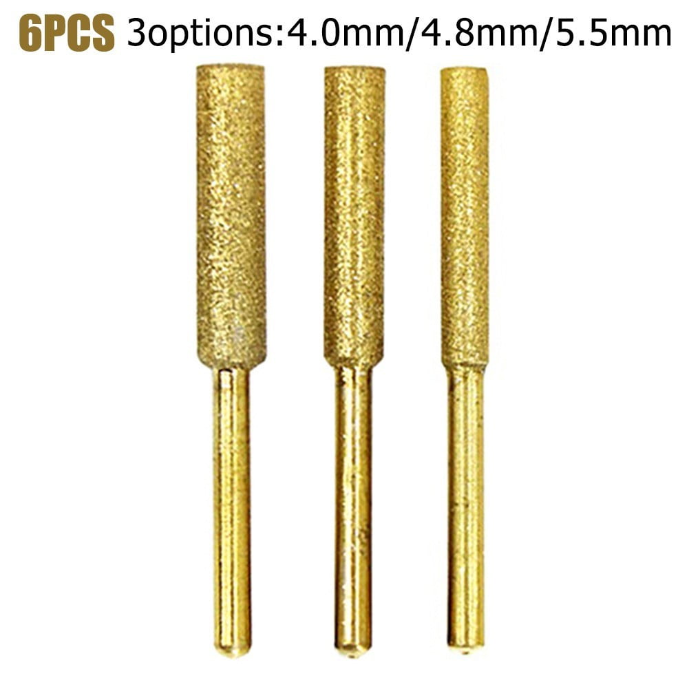 6Pcs Chainsaw Sharpener Grinding Stone File 4/4.8/5.5Mm Chains Saw Sharpening Chainsaw Stone File Chainsaw Ener Burr Power Tools 5.5Mm Smile Home - Image 5