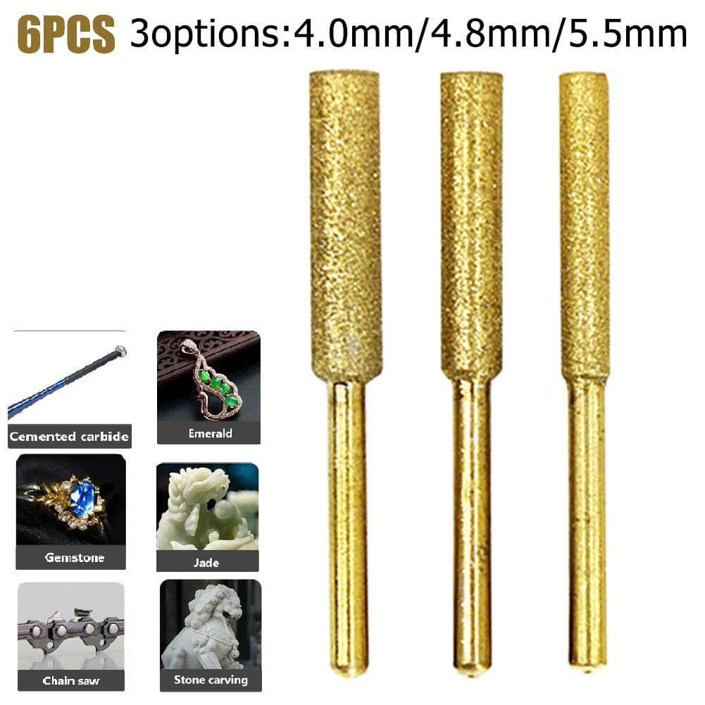 6Pcs Chainsaw Sharpener Grinding Stone File 4/4.8/5.5Mm Chains Saw Sharpening Chainsaw Stone File Chainsaw Ener Burr Power Tools 5.5Mm Smile Home - Image 6