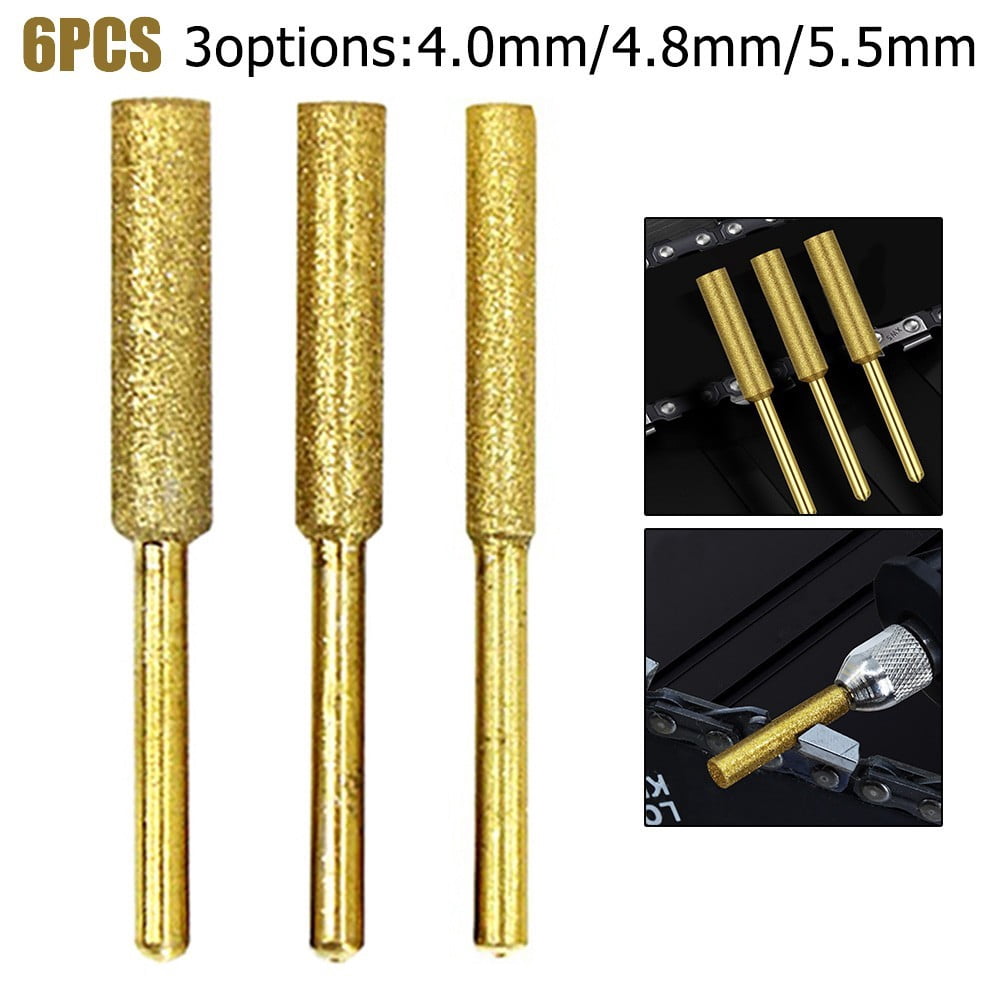 6Pcs Chainsaw Sharpener Grinding Stone File 4/4.8/5.5Mm Chains Saw Sharpening Chainsaw Stone File Chainsaw Ener Burr Power Tools 5.5Mm Smile Home - Image 7