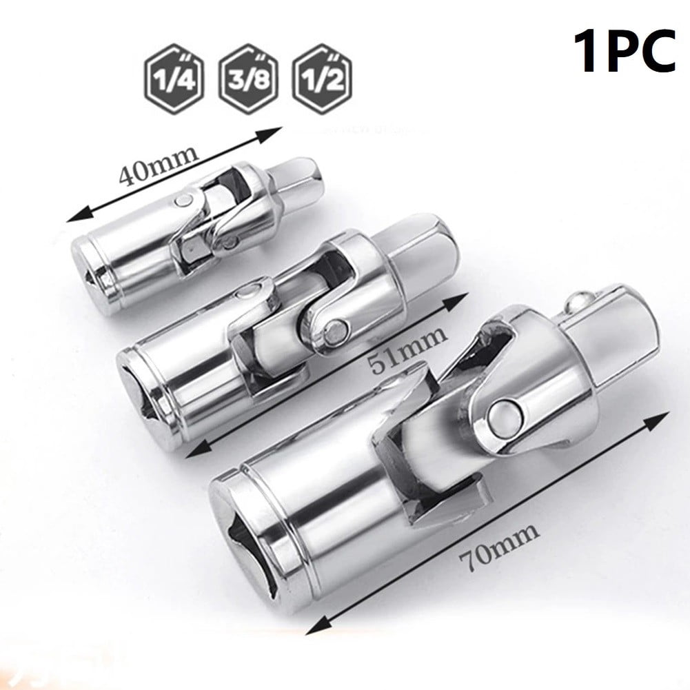 1/4In 3/8In 1/2In -Universal Joint Socket Swivel Drive Adapter Reducer For Ratchet Extension Bar Repair Cars Wrench Sockets 1-4Inch Smile Home 1-4Inch - Image 5