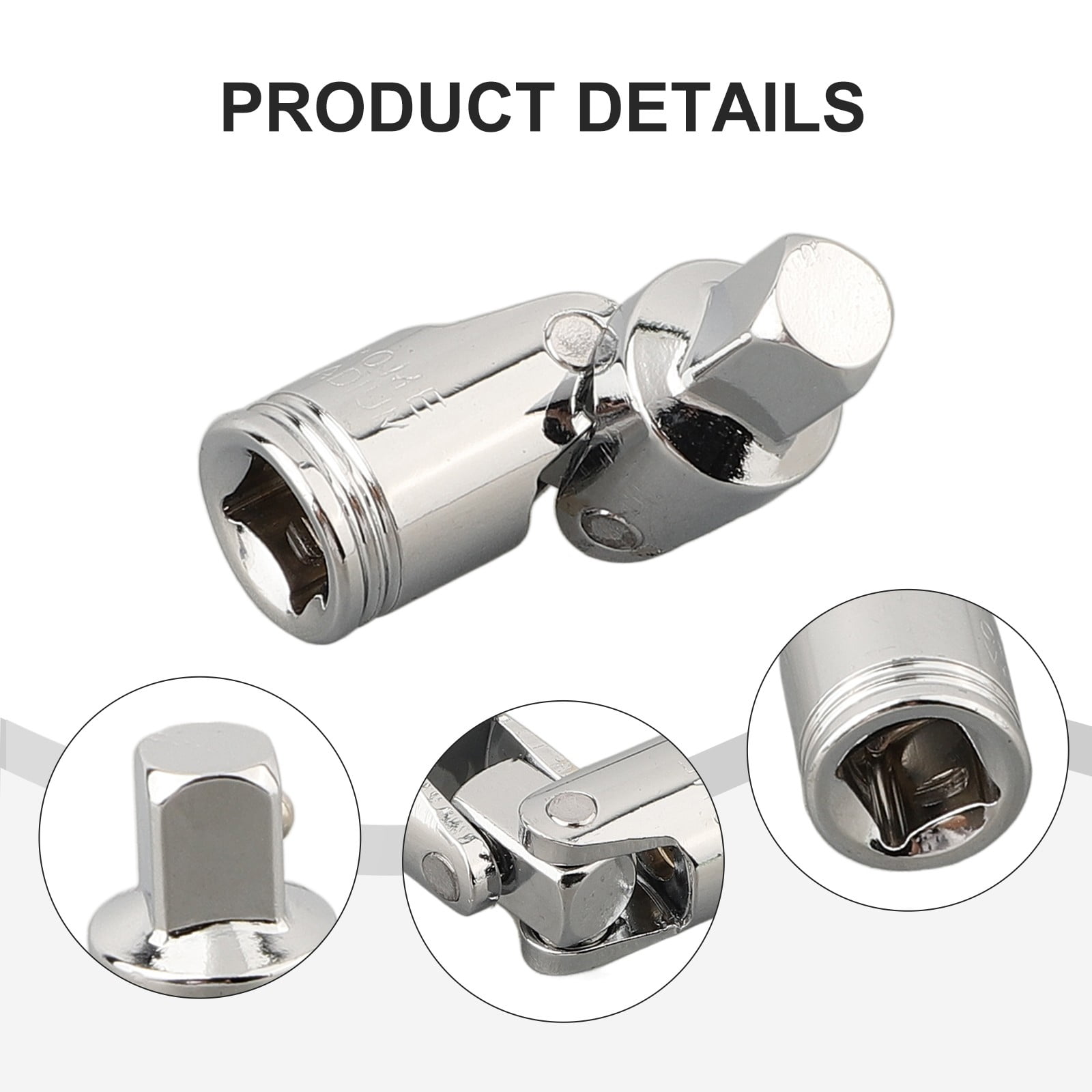 1/4In 3/8In 1/2In -Universal Joint Socket Swivel Drive Adapter Reducer For Ratchet Extension Bar Repair Cars Wrench Sockets 1-4Inch Smile Home 3-8Inch - Image 7