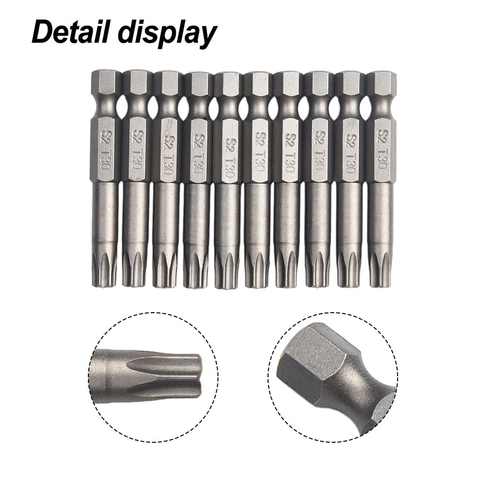10Pcs Torx Bits Set 50Mm Magnetic Tamper Resistant Star Bits T30 Screwdrivers Wrench Drill Bit Sets Hand Tools Smile Home - Image 6