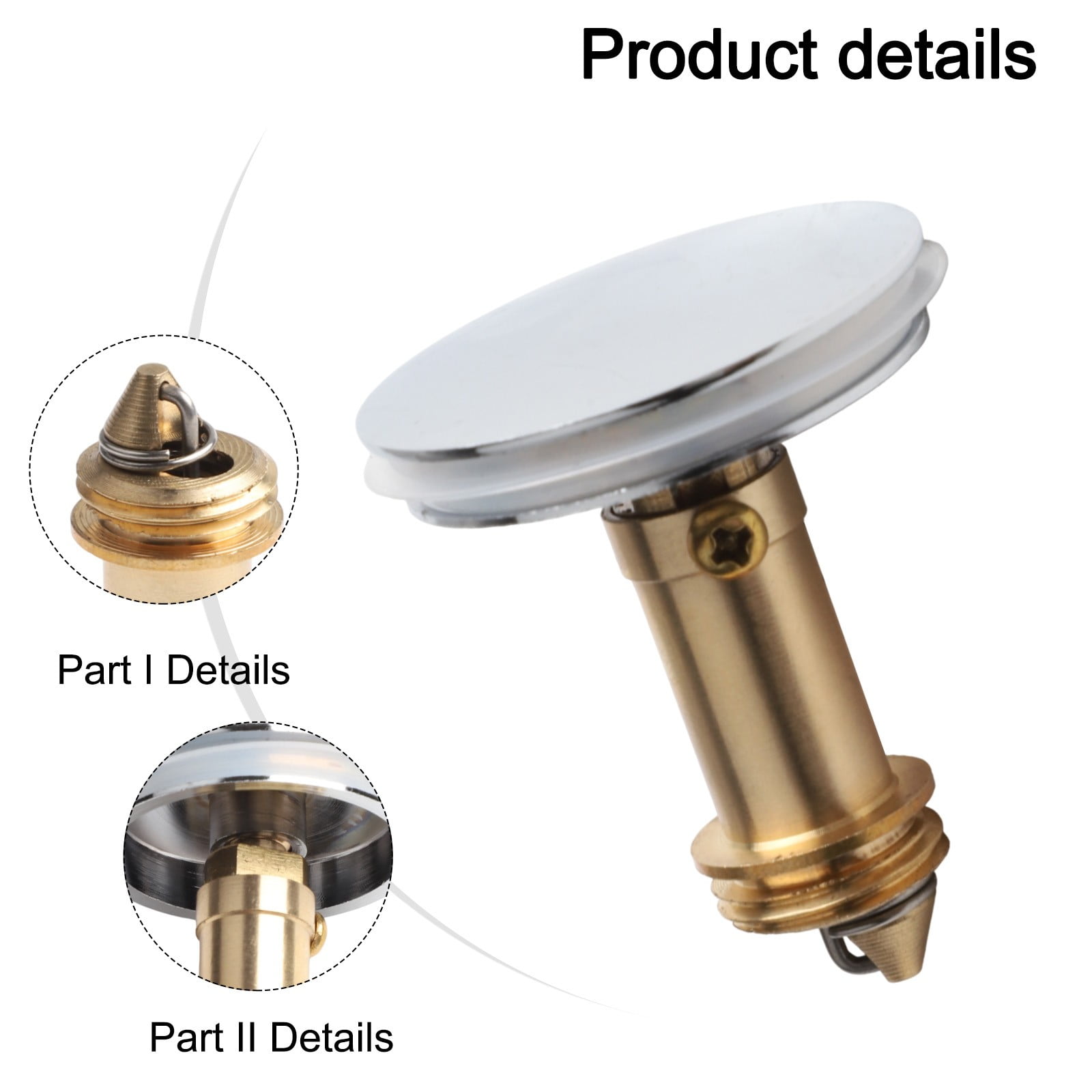 38mm Bathroom Sink Drain Stopper Plugs Bounce Push Button Click Clack Plug Wash Basin Faucet Accessory Washbasin Pipe 2024 New Smile Home - Image 3