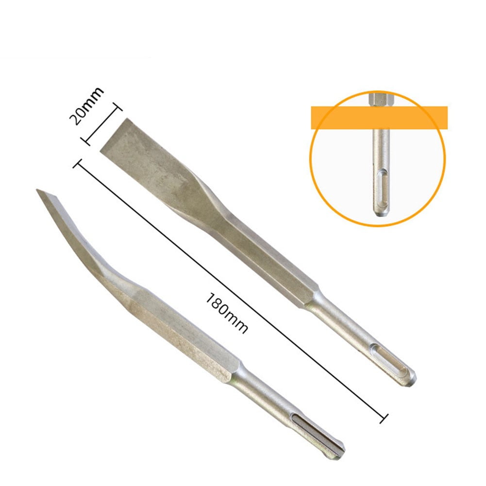 Curved Chisel Chisel Bit Drill Bit Round Shank Sds-Plus Square Handle 1Pc Carbon Steel Elbow Electric Pick Head 14×180×20Mm Smile Home 14×180×20Mm - Image 4