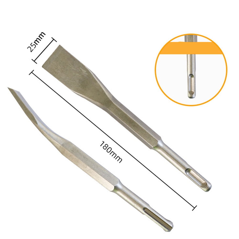 Curved Chisel Chisel Bit Drill Bit Round Shank Sds-Plus Square Handle 1Pc Carbon Steel Elbow Electric Pick Head 14×180×20Mm Smile Home 14×180×25Mm - Image 4