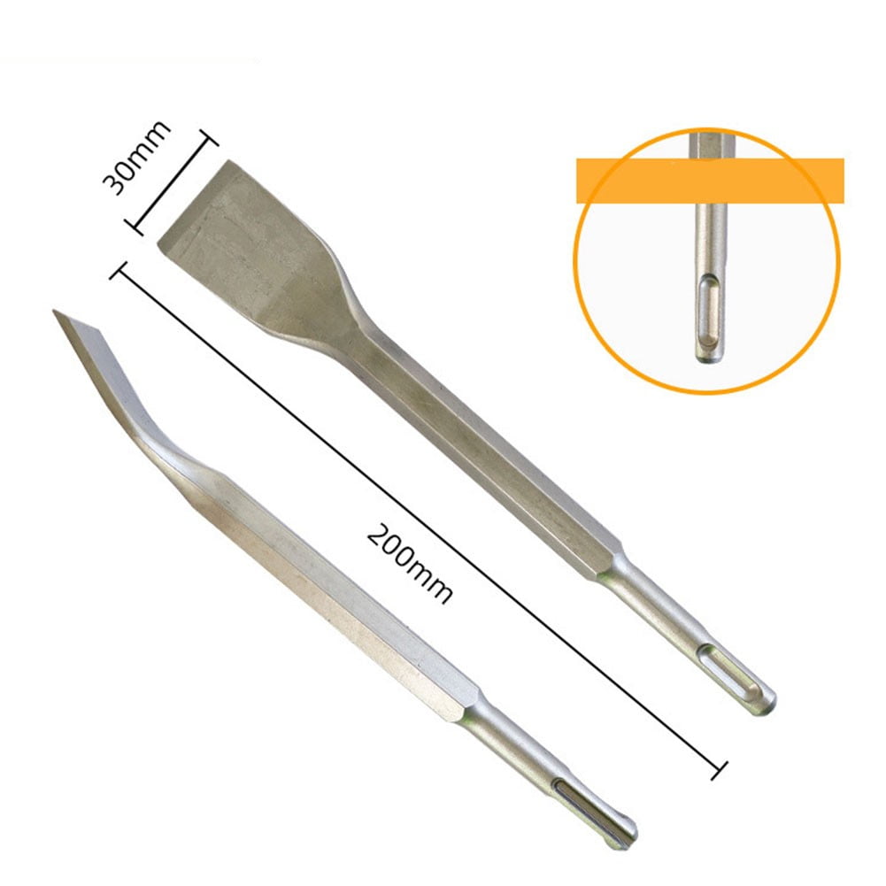 Curved Chisel Chisel Bit Drill Bit Round Shank Sds-Plus Square Handle 1Pc Carbon Steel Elbow Electric Pick Head 14×180×20Mm Smile Home 14×200×30Mm - Image 4